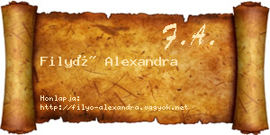 Filyó Alexandra névjegykártya